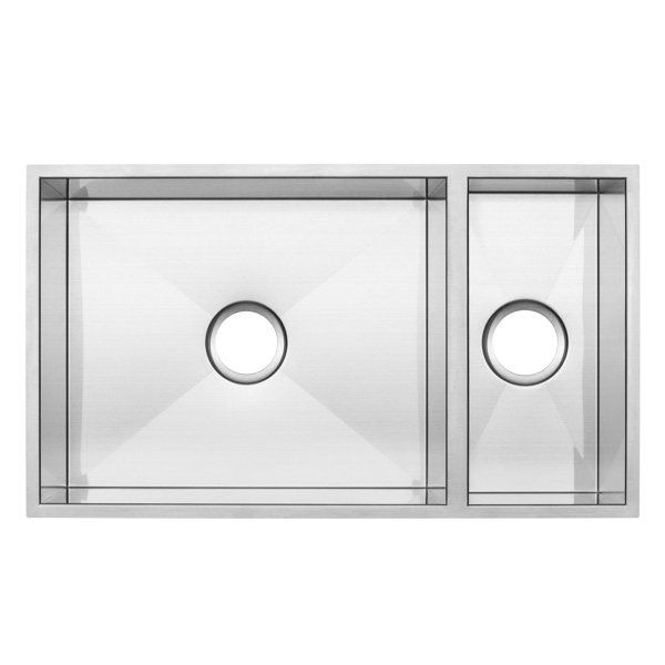 Ticor Sinks Pacific Series 18'' W Double Bowl Stainless Steel